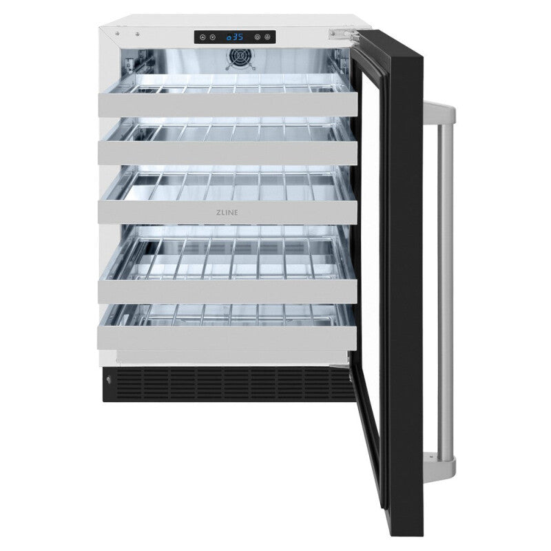 ZLINE 24 in. Touchstone Dual Zone 44 Bottle Wine Cooler With Black Matte Glass Door (RWDO-BLM-24) - (RWDOBLM24) -