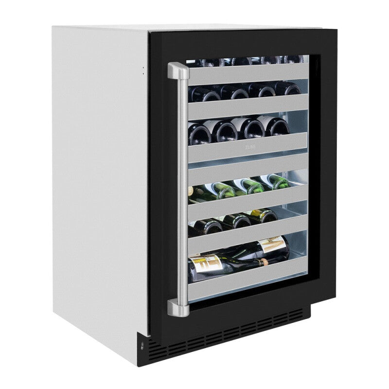 ZLINE 24 in. Touchstone Dual Zone 44 Bottle Wine Cooler With Black Matte Glass Door (RWDO-BLM-24) - (RWDOBLM24) -