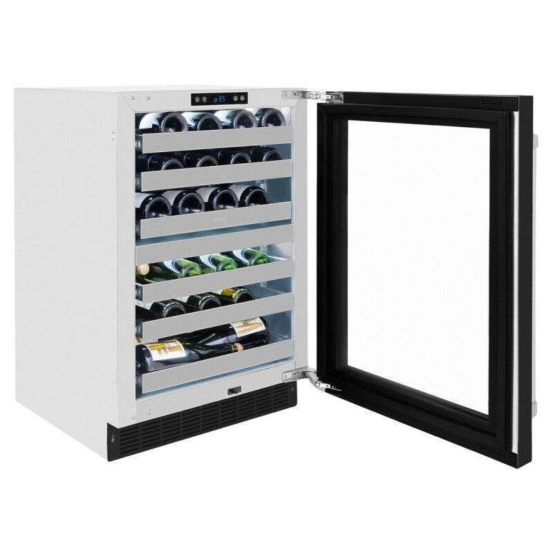 ZLINE 24 in. Touchstone Dual Zone 44 Bottle Wine Cooler With Black Matte Glass Door (RWDO-BLM-24) - (RWDOBLM24) -