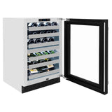ZLINE 24 in. Touchstone Dual Zone 44 Bottle Wine Cooler With Black Matte Glass Door (RWDO-BLM-24) - (RWDOBLM24) -