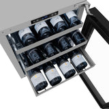 ZLINE 24 in. Touchstone Dual Zone 44 Bottle Wine Cooler With Black Matte Glass Door (RWDO-BLM-24) - (RWDOBLM24) -