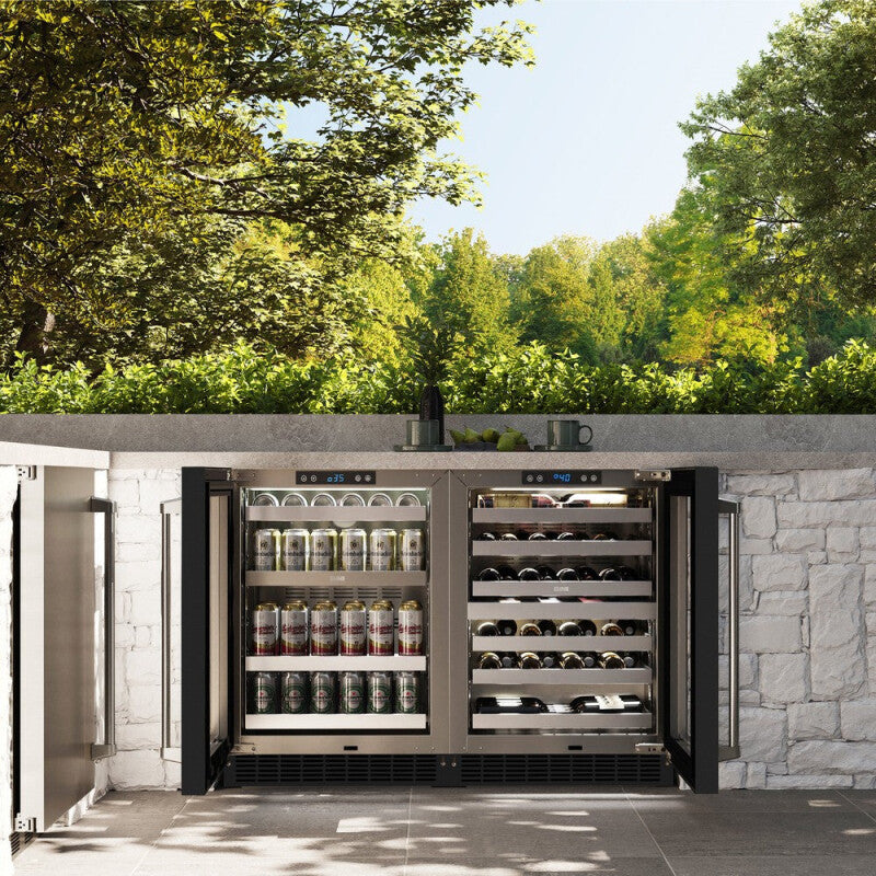 ZLINE 24 in. Touchstone Dual Zone 44 Bottle Wine Cooler With Black Matte Glass Door (RWDO-BLM-24) - (RWDOBLM24) -
