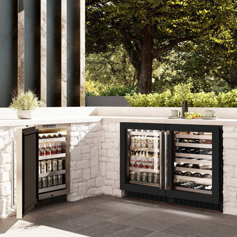 ZLINE 24 in. Touchstone Dual Zone 44 Bottle Wine Cooler With Black Matte Glass Door (RWDO-BLM-24) - (RWDOBLM24) -