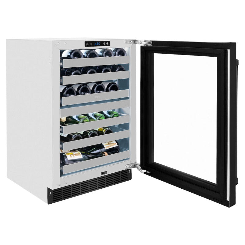ZLINE 24 in. Touchstone Dual Zone 44 Bottle Wine Cooler With Black Stainless Steel Glass Door (RWDO-BS-24) - (RWDOBS24) -