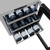 ZLINE 24 in. Touchstone Dual Zone 44 Bottle Wine Cooler With Black Stainless Steel Glass Door (RWDO-BS-24) - (RWDOBS24) -
