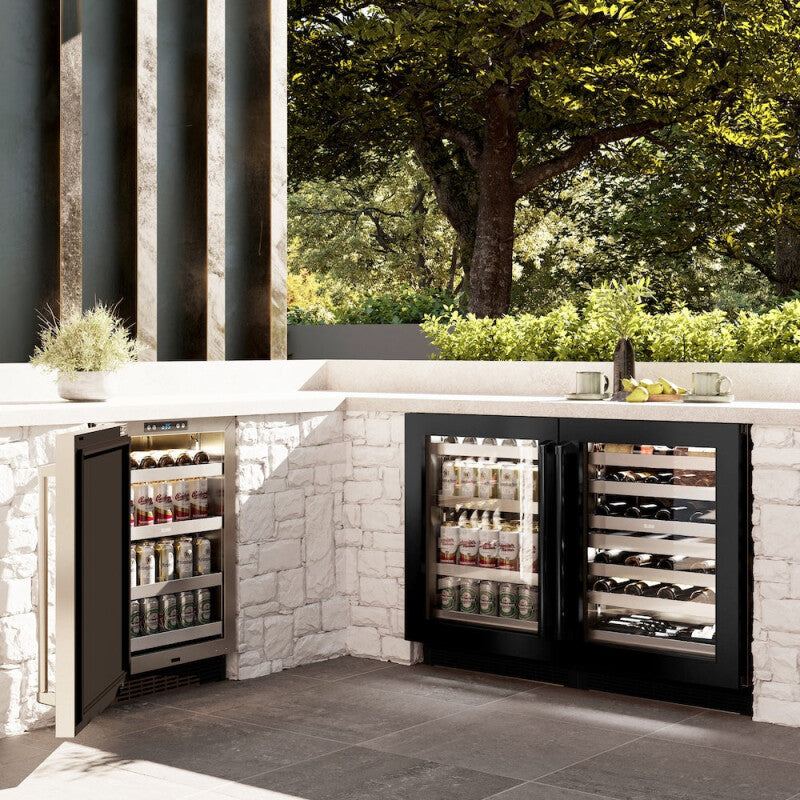 ZLINE 24 in. Touchstone Dual Zone 44 Bottle Wine Cooler With Black Stainless Steel Glass Door (RWDO-BS-24) - (RWDOBS24) -