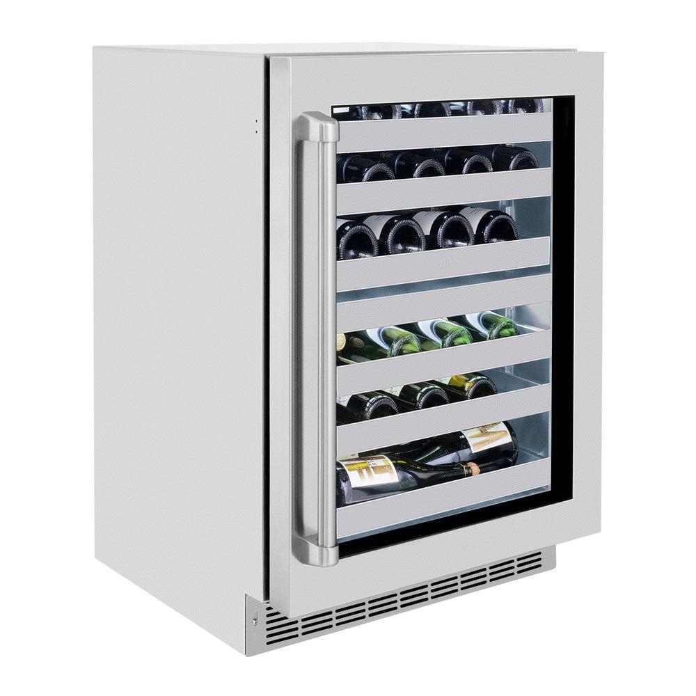 24in. Touchstone Dual Zone 44 Bottle Wine Cooler With Stainless Steel Glass Door - (RWDOGS24) -