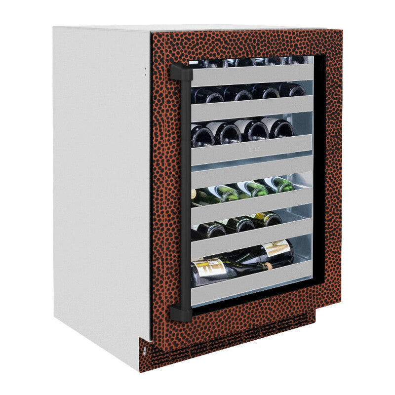ZLINE 24 in. Touchstone Dual Zone 44 Bottle Wine Cooler with Hand Hammered Copper Glass Door (RWDO-HH-24) - (RWDOHH24) -
