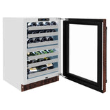 ZLINE 24 in. Touchstone Dual Zone 44 Bottle Wine Cooler with Hand Hammered Copper Glass Door (RWDO-HH-24) - (RWDOHH24) -