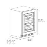 ZLINE 24 in. Touchstone Dual Zone 44 Bottle Wine Cooler With White Matte Glass Door (RWDO-WM-24) - (RWDOWM24) -