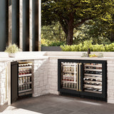 ZLINE Autograph Edition 24 in. Touchstone Dual Zone 44 Bottle Wine Cooler With Black Matte Glass Door And Champagne Bronze Handle (RWDOZ-BLM-24-CB) - (RWDOZBLM24CB) -