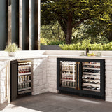 ZLINE Autograph Edition 24 in. Touchstone Dual Zone 44 Bottle Wine Cooler With Black Matte Glass Door And Polished Gold Handle (RWDOZ-BLM-24-G) - (RWDOZBLM24G) -