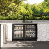 ZLINE Autograph Edition 24 in. Touchstone Dual Zone 44 Bottle Wine Cooler With Black Stainless Steel Glass Door And Polished Gold Handle (RWDOZ-BS-24-G) - (RWDOZBS24G) -