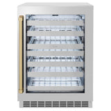 AutographEdition 24 in. Touchstone Dual Zone 44 Bottle Wine Cooler With Stainless Steel Glass Door And Champagne Bronze Handle - (RWDOZGS24CB) -