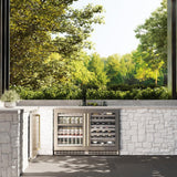 AutographEdition 24 in. Touchstone Dual Zone 44 Bottle Wine Cooler With Stainless Steel Glass Door And Champagne Bronze Handle - (RWDOZGS24CB) -