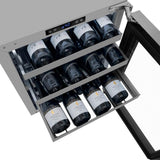 AutographEdition 24 in. Touchstone Dual Zone 44 Bottle Wine Cooler With Stainless Steel Glass Door And Champagne Bronze Handle - (RWDOZGS24CB) -
