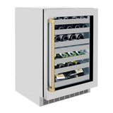 AutographEdition 24 in. Touchstone Dual Zone 44 Bottle Wine Cooler With Stainless Steel Glass Door And Champagne Bronze Handle - (RWDOZGS24CB) -