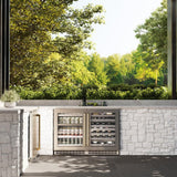 AutographEdition 24 in. Touchstone Dual Zone 44 Bottle Wine Cooler With Stainless Steel Glass Door And Polished Gold Handle - (RWDOZGS24G) -