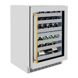 AutographEdition 24 in. Touchstone Dual Zone 44 Bottle Wine Cooler With Stainless Steel Glass Door And Polished Gold Handle - (RWDOZGS24G) -