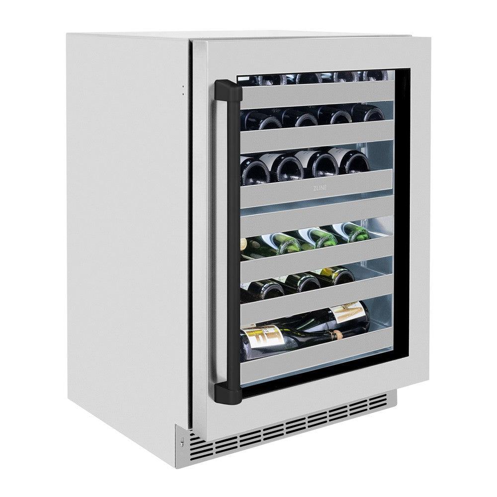 AutographEdition 24 in. Touchstone Dual Zone 44 Bottle Wine Cooler With Stainless Steel Glass Door And Matte Black Handle - (RWDOZGS24MB) -