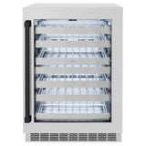 ZLINE Autograph Edition 24 in. Touchstone Dual Zone 44 Bottle Wine Cooler With DuraSnow® Stainless Steel Glass Door And Matte Black Handle (RWDOZ-SN-24-MB) - (RWDOZSN24MB) -