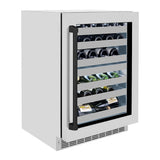 ZLINE Autograph Edition 24 in. Touchstone Dual Zone 44 Bottle Wine Cooler With DuraSnow® Stainless Steel Glass Door And Matte Black Handle (RWDOZ-SN-24-MB) - (RWDOZSN24MB) -