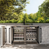 ZLINE Autograph Edition 24 in. Touchstone Dual Zone 44 Bottle Wine Cooler With DuraSnow® Stainless Steel Glass Door And Matte Black Handle (RWDOZ-SN-24-MB) - (RWDOZSN24MB) -