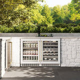 ZLINE Autograph Edition 24 in. Touchstone Dual Zone 44 Bottle Wine Cooler With White Matte Glass Door And Champagne Bronze Handle (RWDOZ-WM-24-CB) - (RWDOZWM24CB) -