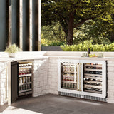 ZLINE Autograph Edition 24 in. Touchstone Dual Zone 44 Bottle Wine Cooler With White Matte Glass Door And Champagne Bronze Handle (RWDOZ-WM-24-CB) - (RWDOZWM24CB) -