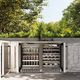 ZLINE Autograph Edition 24 in. Touchstone Dual Zone 44 Bottle Wine Cooler With White Matte Glass Door And Polished Gold Handle (RWDOZ-WM-24-G) - (RWDOZWM24G) -