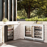 ZLINE Autograph Edition 24 in. Touchstone Dual Zone 44 Bottle Wine Cooler With White Matte Glass Door And Polished Gold Handle (RWDOZ-WM-24-G) - (RWDOZWM24G) -
