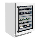 ZLINE Autograph Edition 24 in. Touchstone Dual Zone 44 Bottle Wine Cooler With White Matte Glass Door And Matte Black Handle (RWDOZ-WM-24-MB) - (RWDOZWM24MB) -