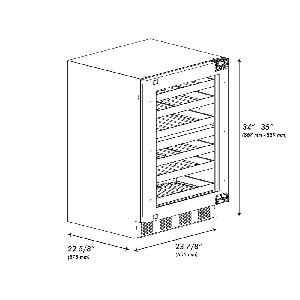 24in. Touchstone Dual Zone 44 Bottle Wine Cooler With Panel Ready Glass Door - (RWDPO24) -