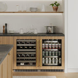 AutographEdition 24 in. Touchstone Dual Zone 44 Bottle Wine Cooler With Panel Ready Glass Door And Champagne Bronze Handle - (RWDPOZ24CB) -