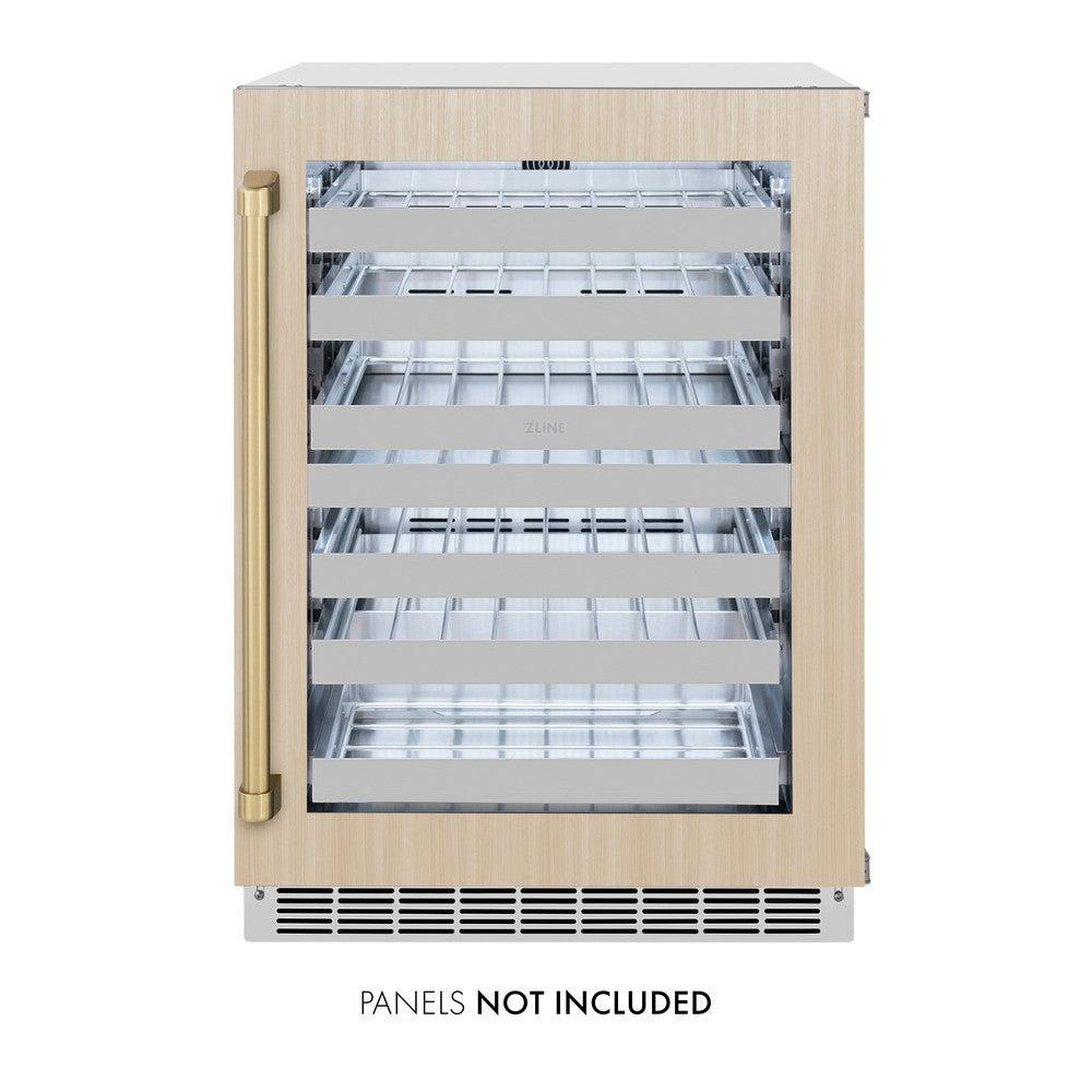 AutographEdition 24 in. Touchstone Dual Zone 44 Bottle Wine Cooler With Panel Ready Glass Door And Champagne Bronze Handle - (RWDPOZ24CB) -
