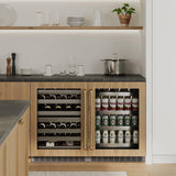 AutographEdition 24 in. Touchstone Dual Zone 44 Bottle Wine Cooler With Panel Ready Glass Door And Polished Gold Handle - (RWDPOZ24G) -