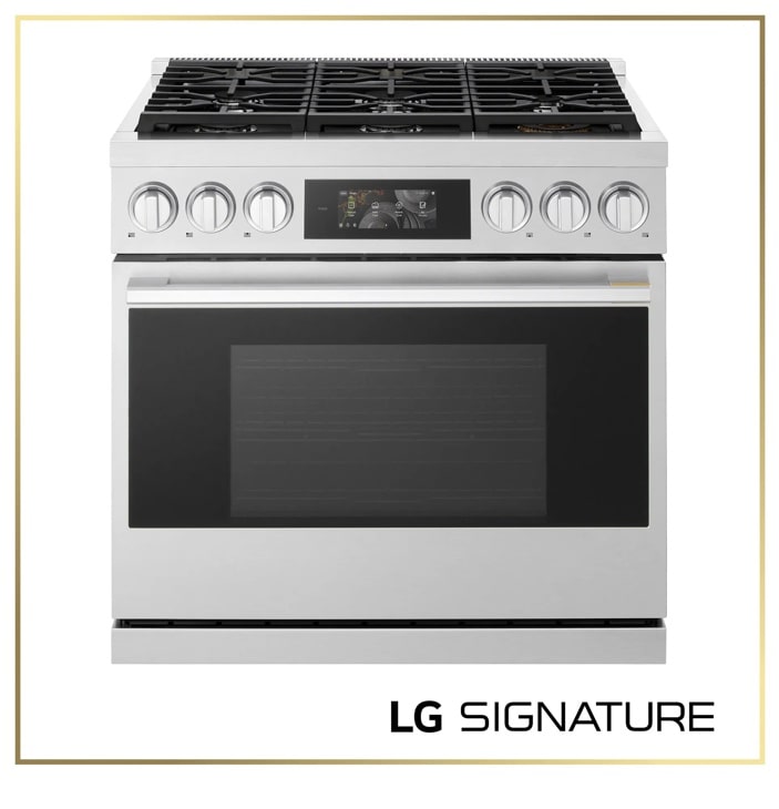 LG SIGNATURE LPGU6319Y 36 inch slide-in pro gas range front view