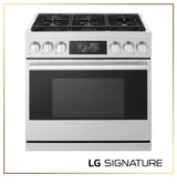 LG SIGNATURE LPGU6319Y 36 inch slide-in pro gas range front view
