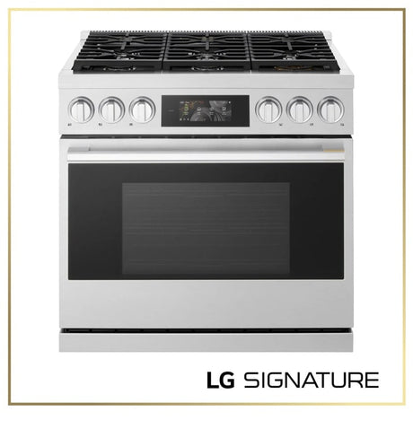 LG SIGNATURE LPGU6319Y 36 inch slide-in pro gas range front view