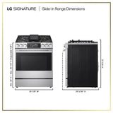 LG SIGNATURE LSGU6339X gas range dimensional drawing
