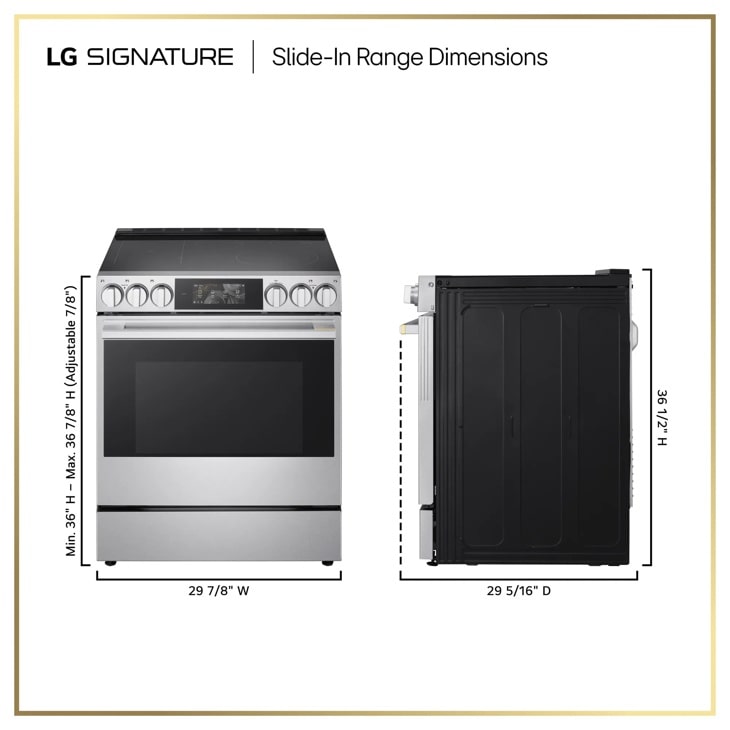 LG SIGNATURE LSIU6339XE induction range dimensional drawing
