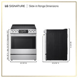 LG SIGNATURE LSIU6339XE induction range dimensional drawing