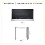 LG SIGNATURE MHEU1738X microwave dimensional drawing