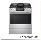 LG SIGNATURE LSGU6339X gas slide-in range front view