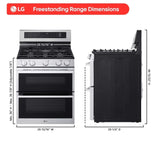 LG LDGL6924Y gas range dimensional drawing