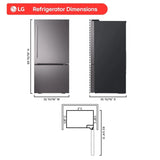 LG LB26H2200D bottom freezer refrigerator angled view