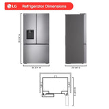 LG LF26C6230V French Door Refrigerator doors open