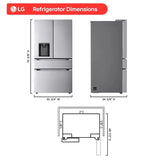 LG LF29S8230V 4-Door French Door Refrigerator doors open