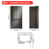 LG LRFLC2716D refrigerator dimension diagram