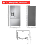 LG LF24Z6330S refrigerator dimensions diagram